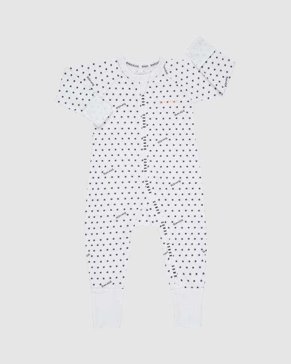 Bonds Baby - Wondercool Zip Wondersuit - Longsleeve Rompers (Sunshine Baby White) Wondercool Zip Wondersuit