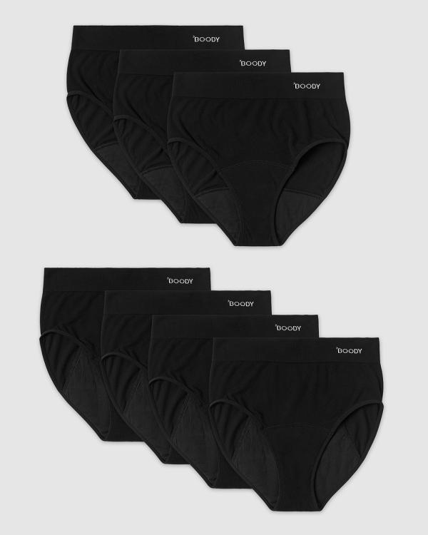 Boody - Boody Period & Leak proof, Full Brief Ultimate Kit - Bikini Briefs (Black) Boody Period & Leak-proof, Full Brief Ultimate Kit