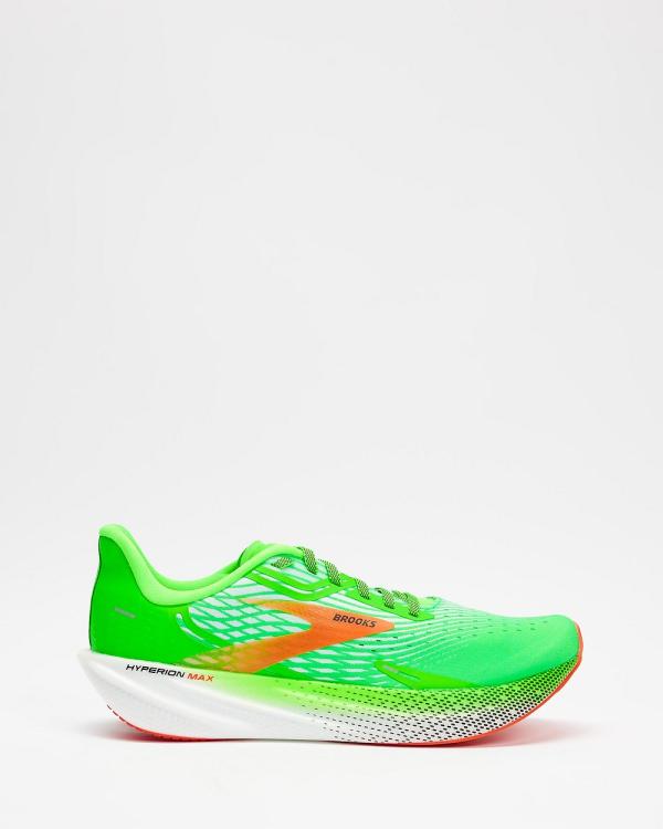 Brooks - Hyperion Max   Men's - Outdoor Shoes (Green Gecko, Red Orange & White) Hyperion Max - Men's