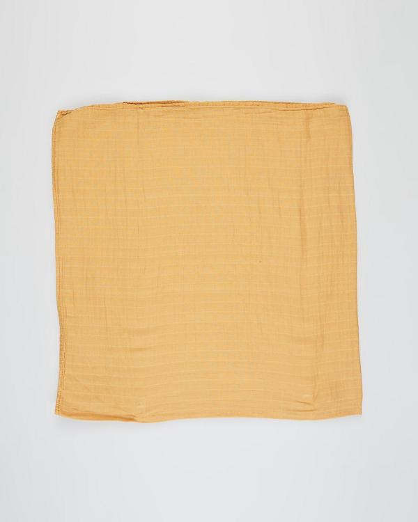 Bubba Bump - Halcyon Bamboo Muslin Wrap - Wraps & Blankets (Mustard) Halcyon Bamboo Muslin Wrap