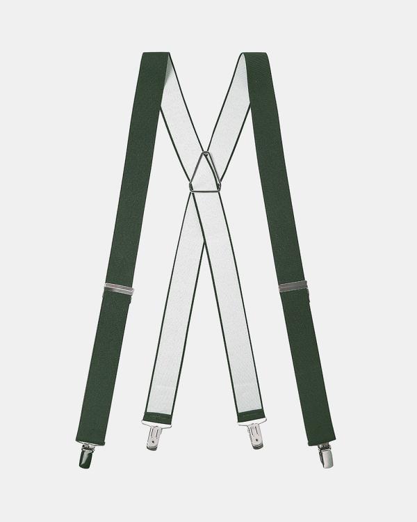 Buckle - Plain 35mm X Back Braces - Suspenders (Bottle Green) Plain 35mm X Back Braces