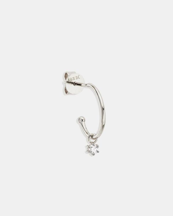 By Charlotte - 14k White Gold Sweet Droplet Diamond Hoops - Jewellery (White Gold) 14k White Gold Sweet Droplet Diamond Hoops