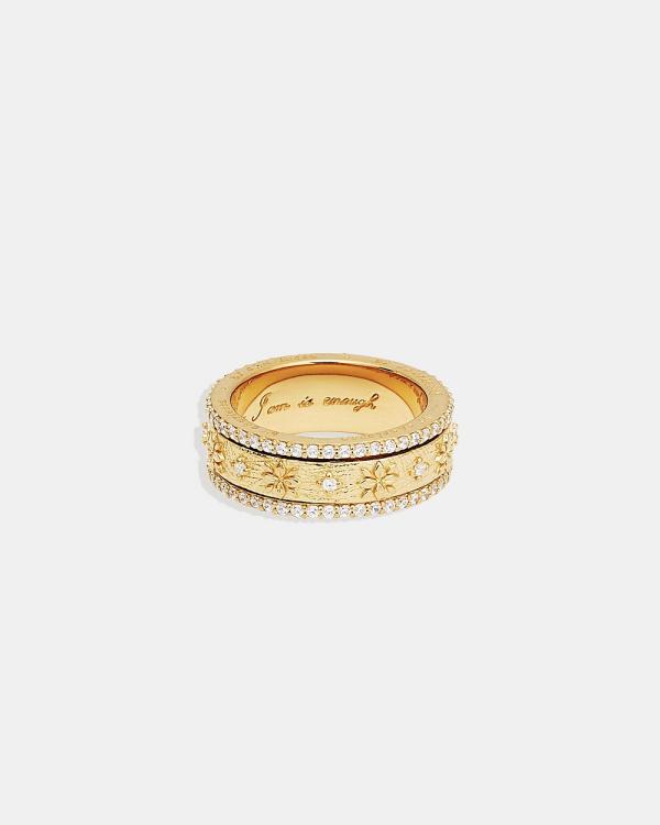 By Charlotte - Gold I Am Enough Spinning Meditation Ring - Jewellery (Gold) Gold I Am Enough Spinning Meditation Ring