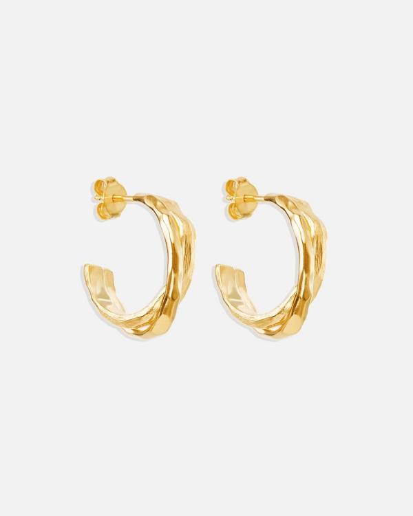 By Charlotte - Gold Shield Hoops - Jewellery (Gold) Gold Shield Hoops