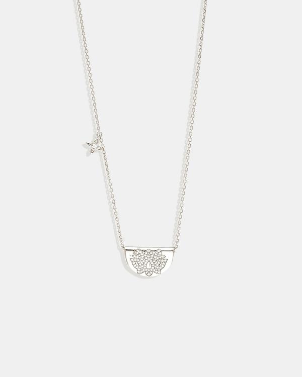 By Charlotte - Silver Live in Light Lotus Necklace - Jewellery (Silver) Silver Live in Light Lotus Necklace