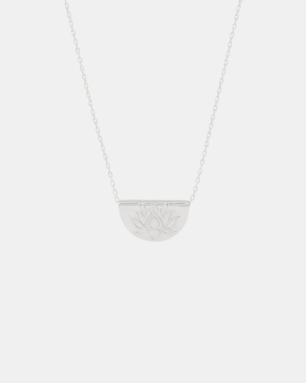 By Charlotte - Silver Lotus Short Necklace - Jewellery (Silver) Silver Lotus Short Necklace