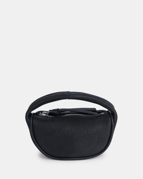 By Far - Micro Cush Small Grain Calf Leather Bag - Handbags (Black) Micro Cush Small Grain Calf Leather Bag