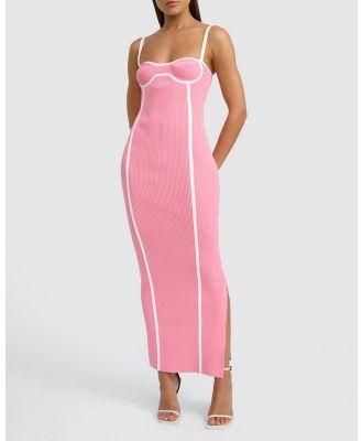 BY JOHNNY. - Nautilus Swirl Knit Midi Dress - Dresses (Pink Ivory) Nautilus Swirl Knit Midi Dress