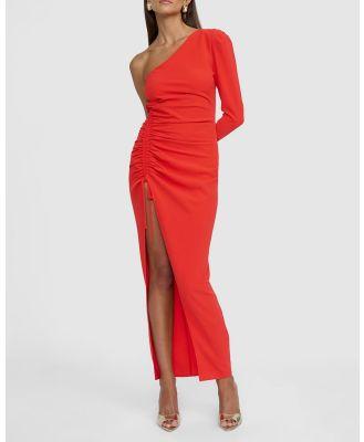 BY JOHNNY. - Serefina Asymmetric Gather Midi Dress - Dresses (Scarlet Red) Serefina Asymmetric Gather Midi Dress
