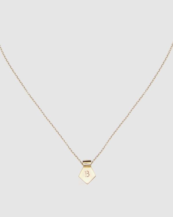 CA Jewellery - Letter B Pendant Necklace Gold - Jewellery (Gold) Letter B Pendant Necklace Gold