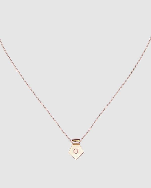 CA Jewellery - Letter O Pendant Necklace Rose Gold - Jewellery (Rose Gold) Letter O Pendant Necklace Rose Gold