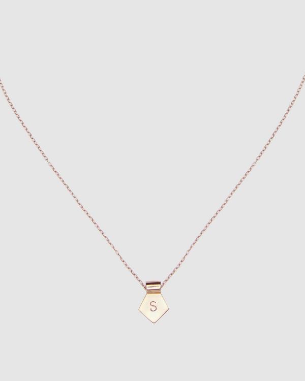 CA Jewellery - Letter S Pendant Necklace Rose Gold - Jewellery (Rose Gold) Letter S Pendant Necklace Rose Gold