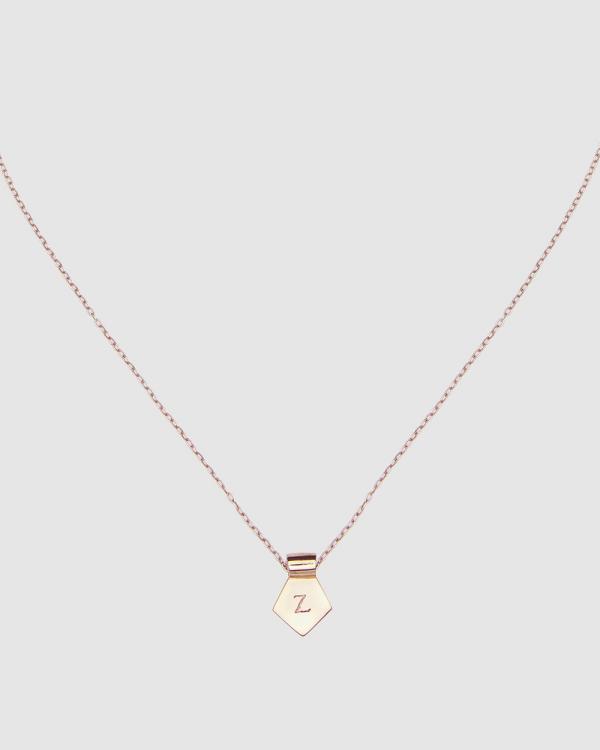 CA Jewellery - Letter Z Pendant Necklace Rose Gold - Jewellery (Rose Gold) Letter Z Pendant Necklace Rose Gold