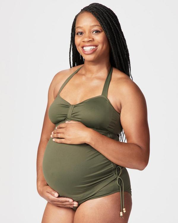 Cake Maternity - Coconut Maternity Tankini Swimwear Set (for B DD Cups) - One-Piece / Swimsuit (Green) Coconut Maternity Tankini Swimwear Set (for B-DD Cups)