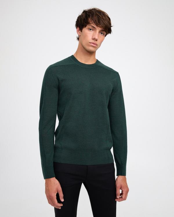 Calibre - Rib Yoke Merino Crew Sweater - Sweats (Green) Rib Yoke Merino Crew Sweater