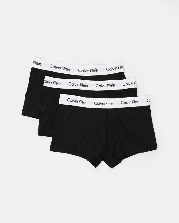 Calvin Klein - Cotton Stretch Low Rise Trunks 3 Pack - Underwear & Socks (Black) Cotton Stretch Low Rise Trunks 3-Pack