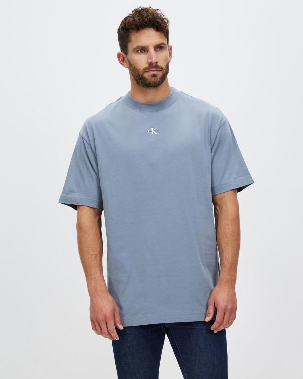 Calvin Klein Jeans - Micro Monologo Modern Tee - T-Shirts & Singlets (Overcast Grey) Micro Monologo Modern Tee