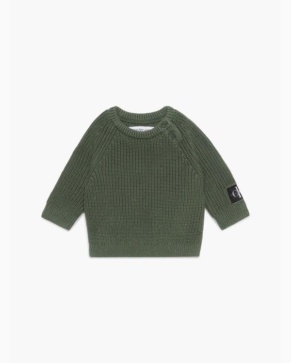 Calvin Klein Jeans - Newborn Monogram Badge Sweater - Tops (THYME) Newborn Monogram Badge Sweater