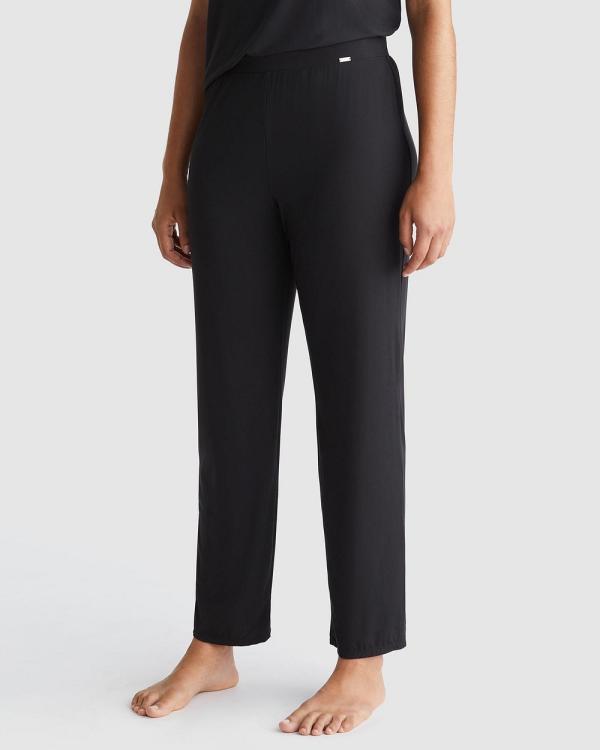 Calvin Klein - Minimalist Micro With Lace Lounge Sleep Pants - Sleepwear (Black) Minimalist Micro With Lace Lounge Sleep Pants