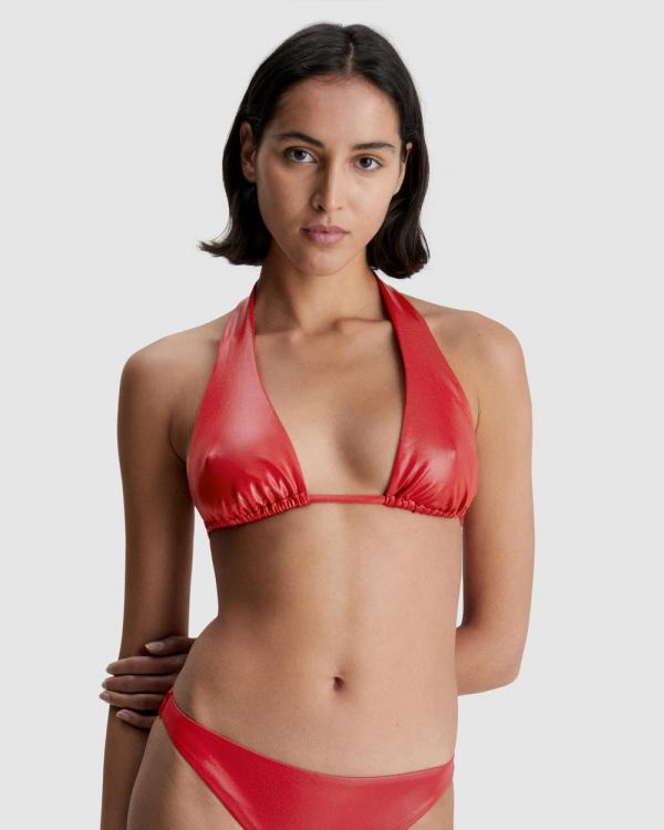 Calvin Klein - Neo Archive Halter Bikini Top - Bikini Tops (ORCHARD RED) Neo Archive Halter Bikini Top