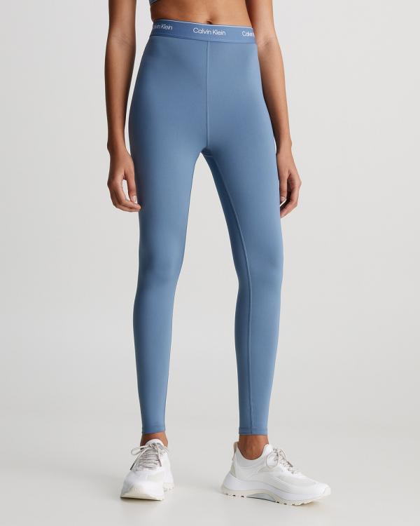 Calvin Klein Sport - 7 8 Gym Leggings - 7/8 Tights (CERAMIC BLUE) 7-8 Gym Leggings