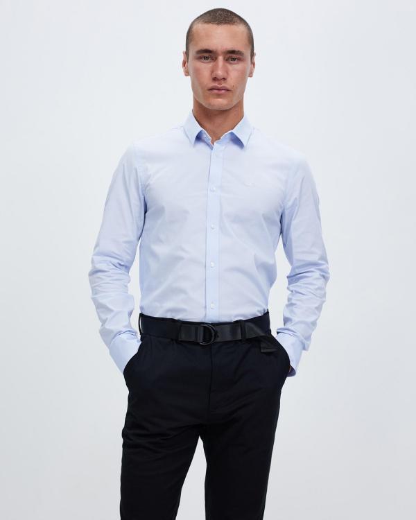 Calvin Klein - Stretch Poplin Slim Shirt - Shirts & Polos (Light Blue) Stretch Poplin Slim Shirt