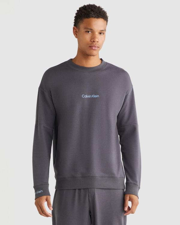 Calvin Klein - Structure Lounge LS Sweatshirt - Sweats (Ashford Gray) Structure Lounge LS Sweatshirt