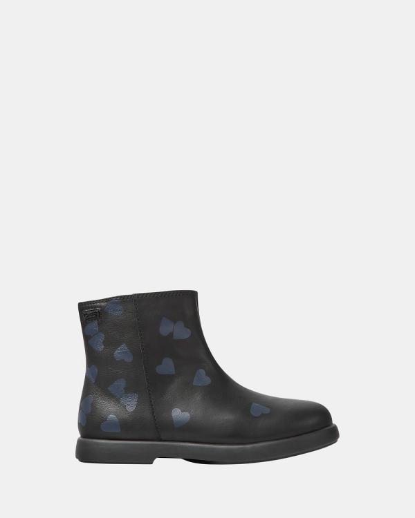 Camper - Twins Little hearts Boot Youth - Boots (Black) Twins Little hearts Boot Youth
