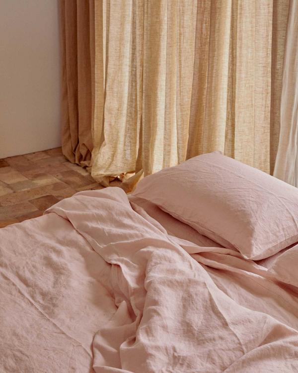 Carlotta + Gee - 100% Linen Duvet Cover - Home (Pink) 100% Linen Duvet Cover