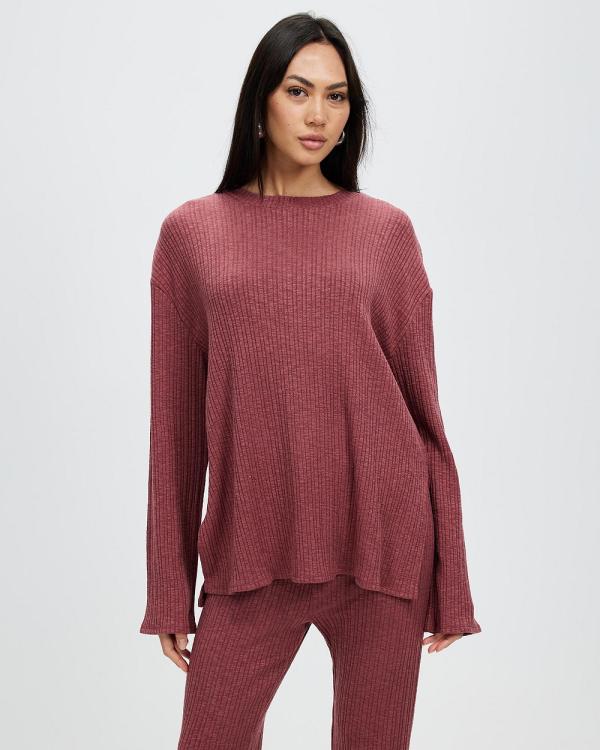 Cartel & Willow - Eva Knit Top - Jumpers & Cardigans (Berry Knit) Eva Knit Top