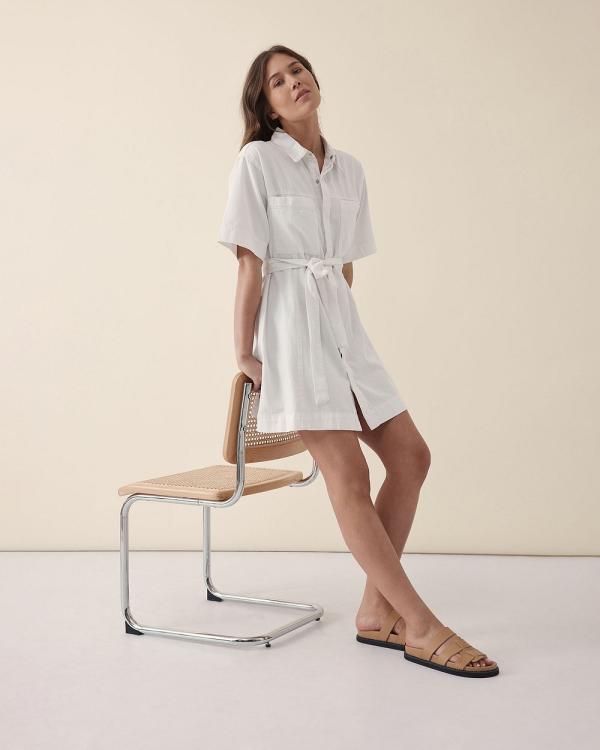 Ceres Life - Seamed Mini Dress - Dresses (WHITE) Seamed Mini Dress