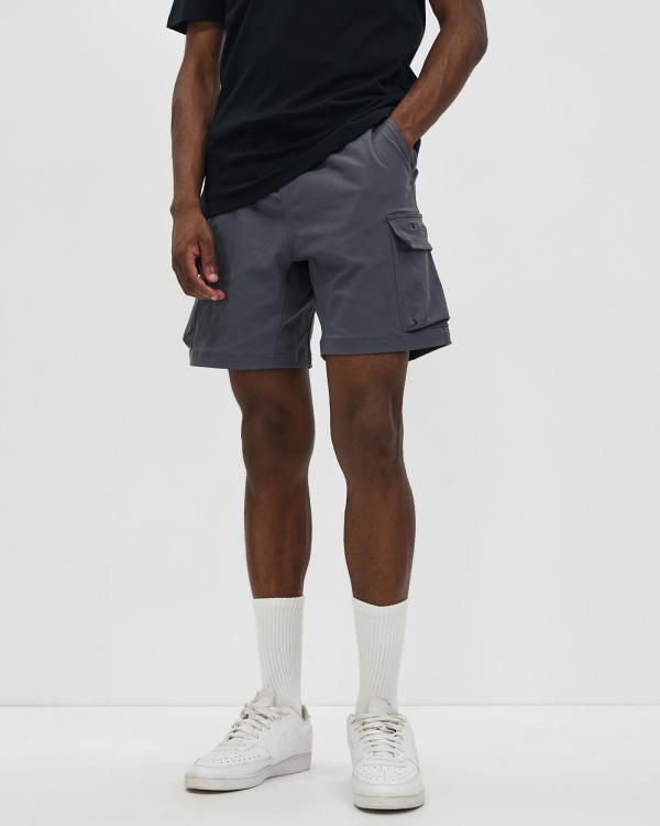 Champion - Rebound Script Hike Shorts - Shorts (Grey Ocean) Rebound Script Hike Shorts