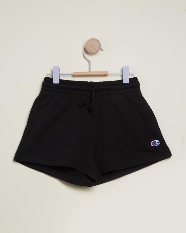 Champion - Try Logo Shorts   Kids Teens - Shorts (Black) Try Logo Shorts - Kids-Teens