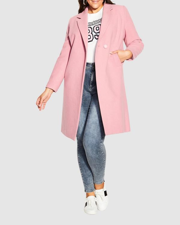 City Chic - Effortless Chic Coat - Trench Coats (Pink) Effortless Chic Coat