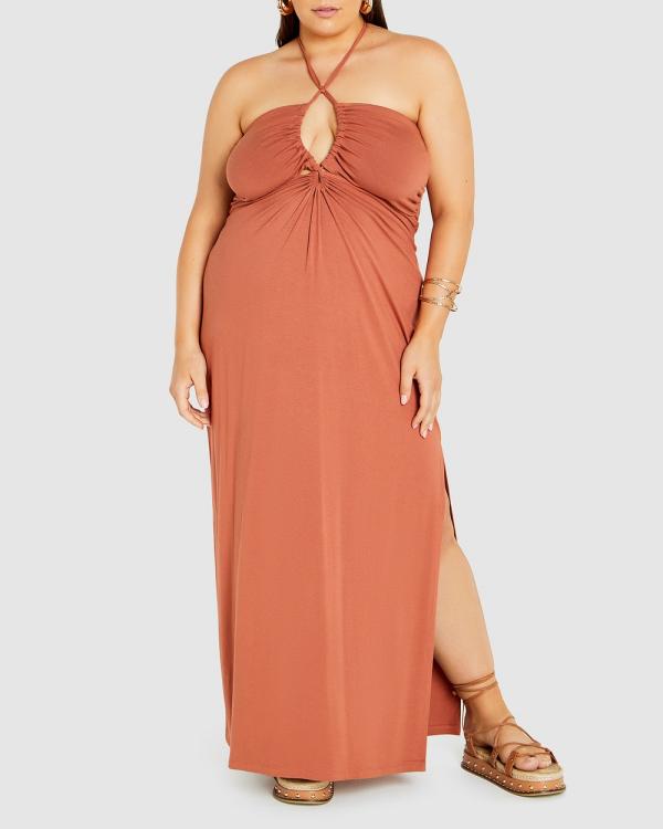 City Chic - Miley Maxi Dress - Dresses (Brown) Miley Maxi Dress