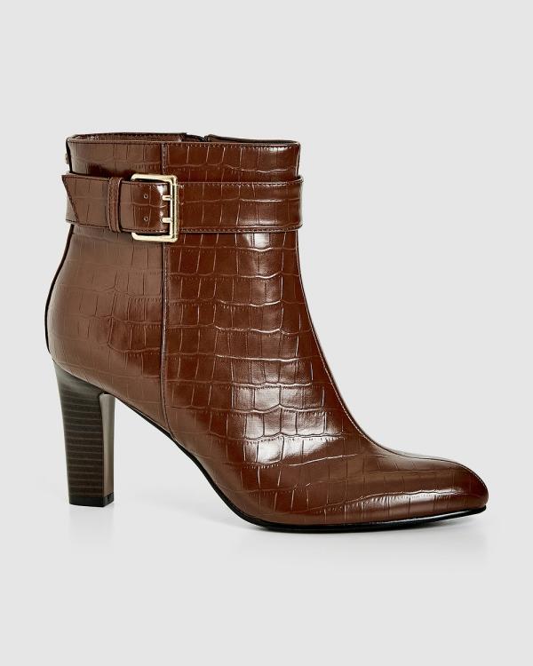 City Chic - WIDE FIT Tory Ankle Boot - Ankle Boots (Brown) WIDE FIT Tory Ankle Boot