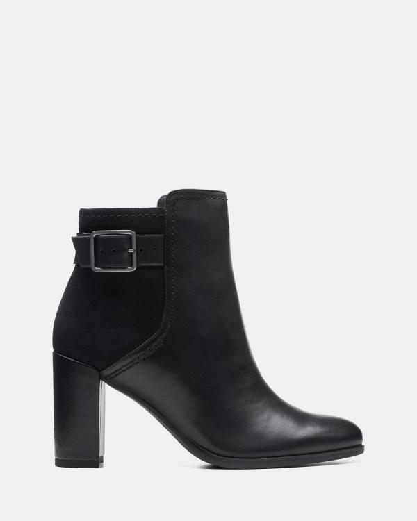 Clarks - Freva85 Buckle - Dress Boots (Black Leather) Freva85 Buckle