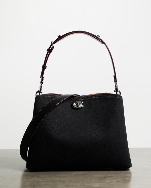 Coach - Denim Willow Shoulder Bag - Handbags (Black) Denim Willow Shoulder Bag