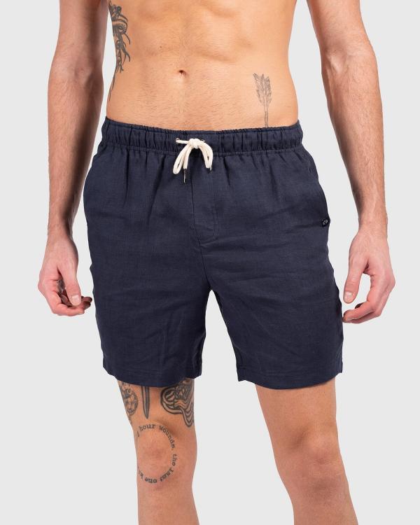 Coast Clothing - Linen Shorts - Shorts (Navy) Linen Shorts