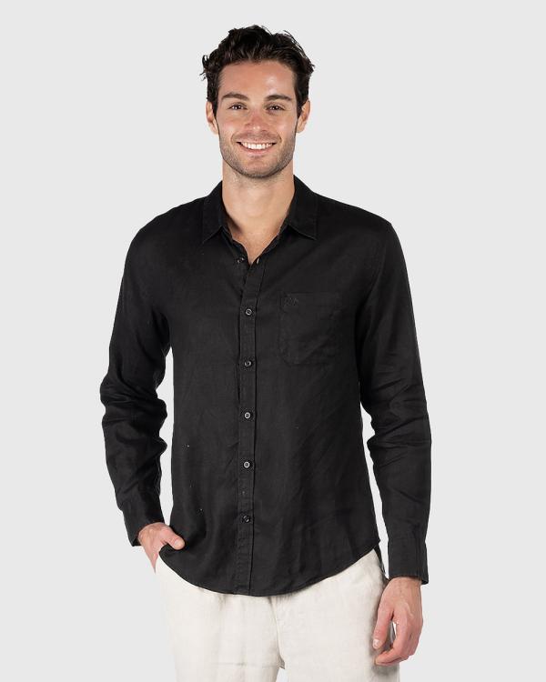 Coast Clothing - Long Sleeve Linen Shirt: Black - Casual shirts (Black) Long Sleeve Linen Shirt: Black