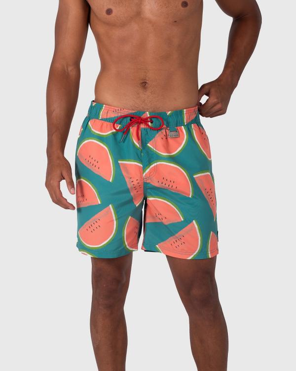 Coast Clothing - Watermelon Swim Shorts - Shorts (Red & Green) Watermelon Swim Shorts