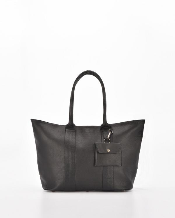 Cobb & Co - Anderson Large Leather Tote - Handbags (Black) Anderson Large Leather Tote