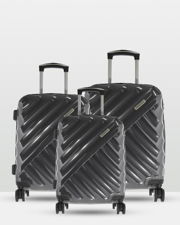Cobb & Co - Bendigo Polycarbonate Luggage 3 Piece Set - Bags (GREY) Bendigo Polycarbonate Luggage 3 Piece Set