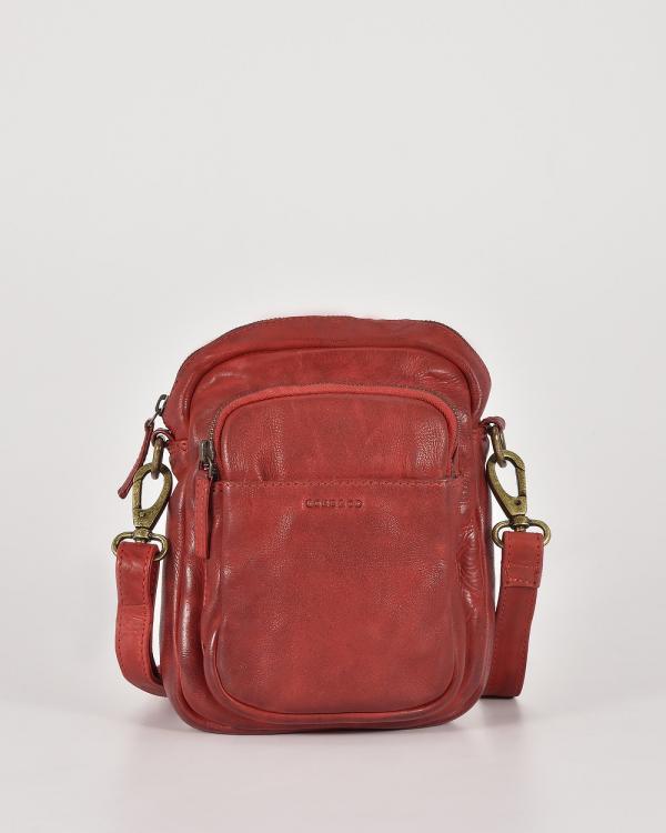 Cobb & Co - Jolimont  Washed Leather Crossbody Bag - Bum Bags (RED) Jolimont  Washed Leather Crossbody Bag