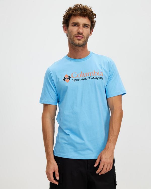 Columbia - CSC Basic Logo Short Sleeve T Shirt - Short Sleeve T-Shirts (Vista Blue) CSC Basic Logo Short Sleeve T-Shirt