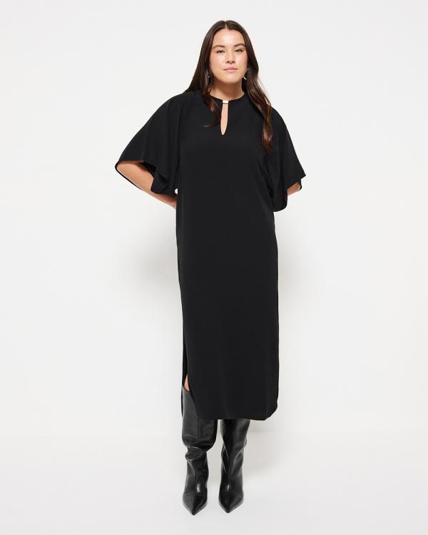 Commonry - Kimono Sleeve Dress - Dresses (Black) Kimono Sleeve Dress