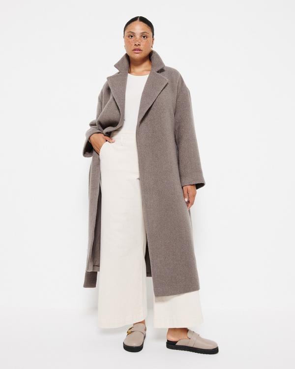 Commonry - Textured Wrap Coat - Coats & Jackets (Mouse) Textured Wrap Coat