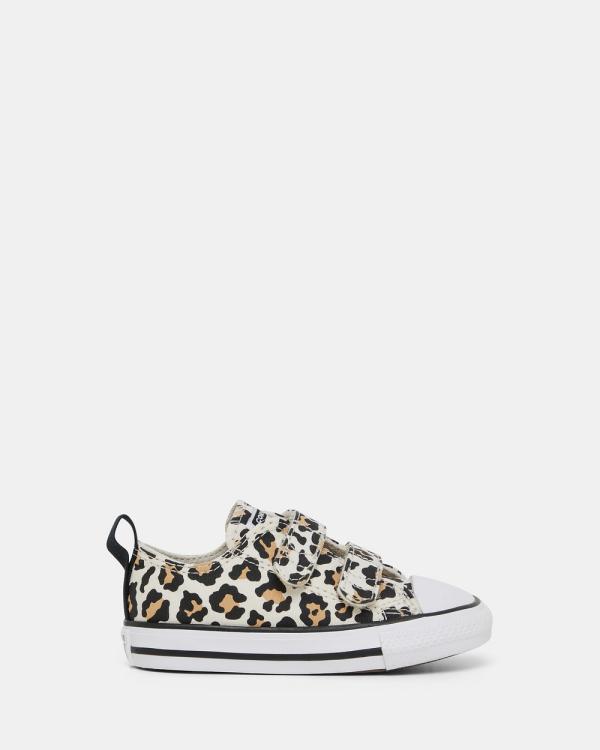 Converse - Chuck Taylor All Star 2V Leopard Infant - Sneakers (Driftwood/Black/White) Chuck Taylor All Star 2V Leopard Infant