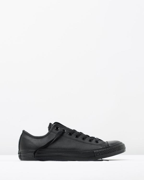 Converse - Chuck Taylor All Star Leather Ox   Unisex - Sneakers (Black Monochrome Leather) Chuck Taylor All Star Leather Ox - Unisex