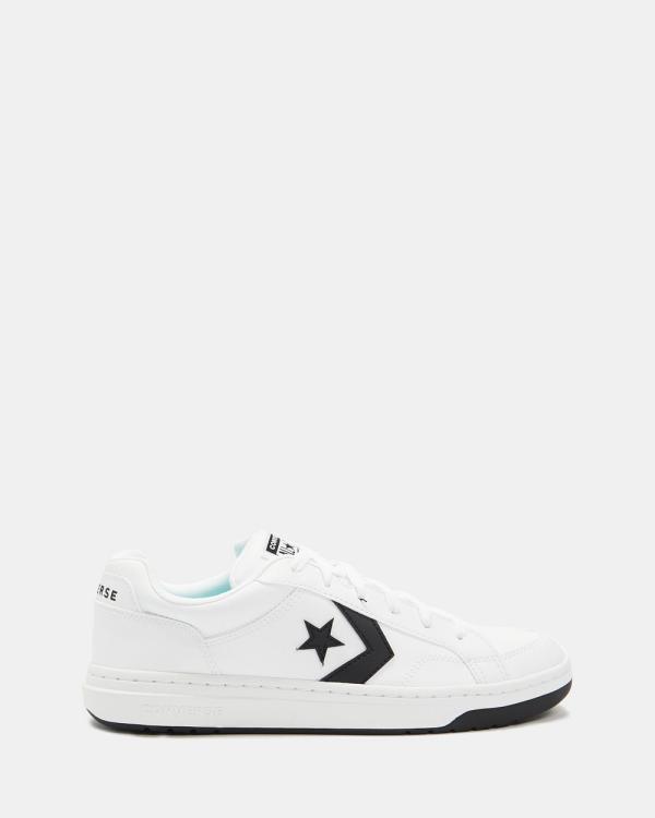 Converse - Pro Blaze V2 Synthetic Leather Sneakers   Unisex - Sneakers (White, Black & White) Pro Blaze V2 Synthetic Leather Sneakers - Unisex